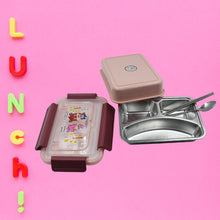 Food‑Safe Materials Kids Lunch Box With steel Spoon & chopsticks Compartment is Designed Made of 304 Stainless Steel Easy to Clean for School for Camping for Work for Home, Office - dailyneed.life