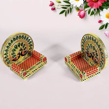 Meenakari Work Laddu Gopal Singhasan / Sihasan for Pooja Mandir Wooden Krishna Ladoo Bal Gopal Sofa Asan, Home Decorative Premium Look Decorative Singhasan Suitable For Home, Office, Restaurant (2 Pc Set) - dailyneed.life