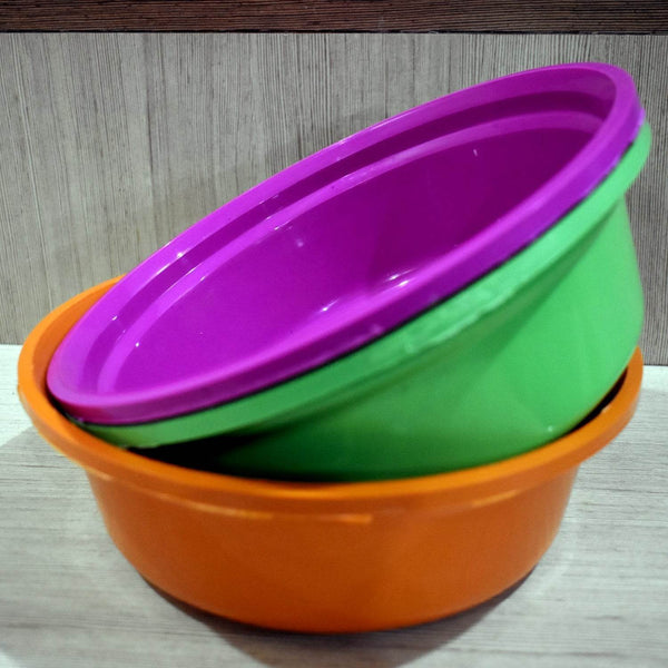 Household Storage Plastic Round Bowl / Tub / Basket / Bucket set - Pack of 3 - dailyneed.life