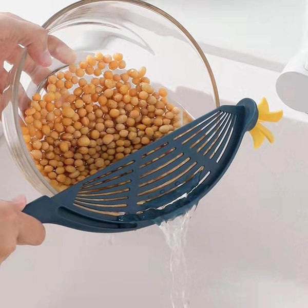 Plastic Multifunctional Kitchen Strainer Baffle Tool Handheld Filter for Rice Beans Peas (1 Pc) - dailyneed.life