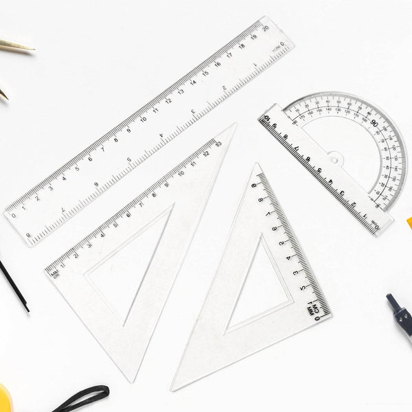 Plastic Geometry Set, Triangle Ruler Protractor Straight Ruler (4 Pcs Set) - dailyneed.life