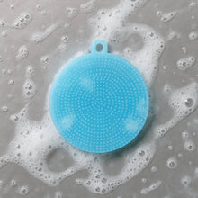 Sky Blue Silicone Dish Scrubber Sponge Mildew Free, Non Stick, Heat Resistant - dailyneed.life