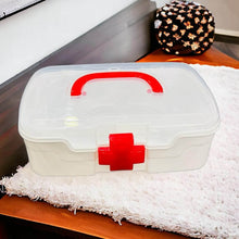 3-Compartment First Aid Box - Portable Medicine Storage with Detachable Tray & Transparent Lid - dailyneed.life