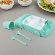 Kid's Car Shaped Plates Cup / Lunch Box Dinnerware Set (4 Pcs Set / 1000 ML Lunch Box) - dailyneed.life