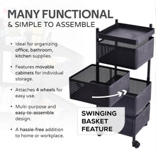 Metal Square High Quality Kitchen Trolley with Wheels (4 Layer / 1 Pc) - dailyneed.life