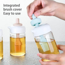 2 in 1 Glass Oil dispenser jar / Bottle with brush (1 Set) - dailyneed.life