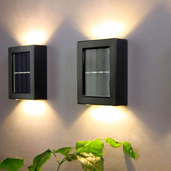 Solar Wall Lights Small Fence Lights Solar Powered Up Down LED Porch Light Garden Lights Outdoor Solar Landscape Lights WaterProof Light (1 Pc) - dailyneed.life
