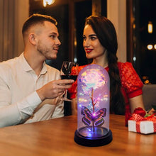 LED Light-Up Eternal Rose with Butterfly in Transparent Dome (1 Pc / Battery not Included) - dailyneed.life