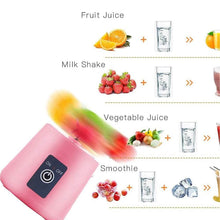 Portable Electric USB Juice Maker Juicer Bottle Blender, Grinder Mixer, 4 Blades Rechargeable Bottle (380 ML / Mix Color) - dailyneed.life