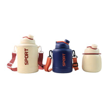 Sports Vacuum Bottle with Shoulder Strap 1 Pc Stylish Mix Design & Size - dailyneed.life