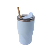 Stainless Steel Insulated Coffee Mug With Wooden Straw (350ml Approx) - dailyneed.life