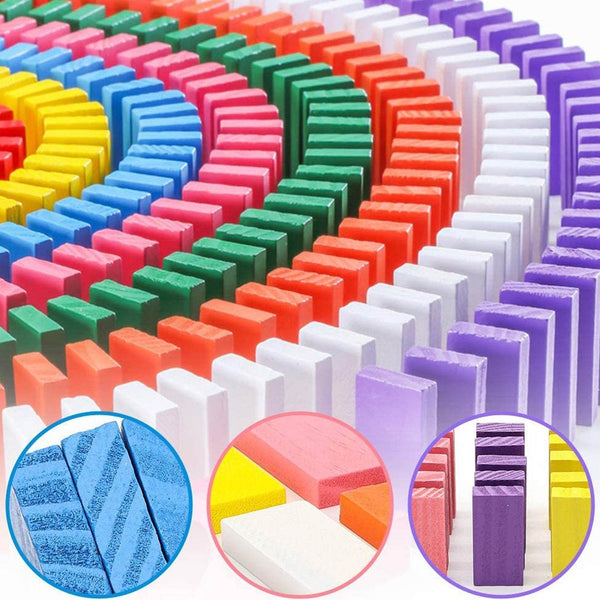 120Pc Dominoes Blocks Set Multicolor Wooden Toy Building Indoor Game Toy. - dailyneed.life
