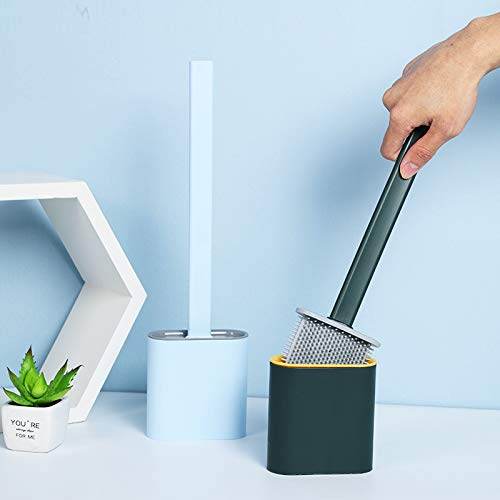 Silicone Toilet Brush with Holder Stand for Bathroom Cleaning - dailyneed.life