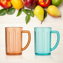 Stylish Juice Glass With Handle, Water Glass, Beer Glass, Milk Shake Glass, Multipurpose Glass Plastic Beer Mug, Unbreakable Beer Tasting Glasses, Clear Juice Glasses Suitable for Kids (2 pc) - dailyneed.life