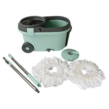 Ganesh Quick Spin Mop Steel Spin, Bucket Floor Cleaning, Easy Wheels & Big Bucket, Floor Cleaning Mop With Bucket, 2 Micro fiber head / Refill - dailyneed.life