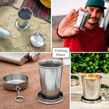 2 in 1 Camping Folding Cup with Keychain (1 Pc) - dailyneed.life