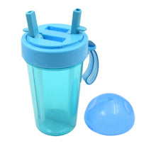 2 Drinks in 1 Cup Water Bottle, Stable Sturdy Dual Use Bottle 2 Straws for Shopping Travel for Outdoor Activities (1 Pc) - dailyneed.life
