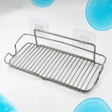 Stainless Steel Kitchen Bathroom Shower Shelf Storage Suction Basket Rack With 2 Hook (1 Pc) - dailyneed.life
