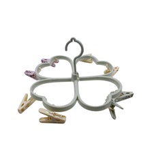 Heart Shape Cloth Drying Rack with 8 Clips for Socks, Baby Clothes, Towels - dailyneed.life