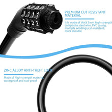 Bike Lock Cable Resettable Cable Lock - Self Coiling 4 Digit Combination Bike Lock - dailyneed.life