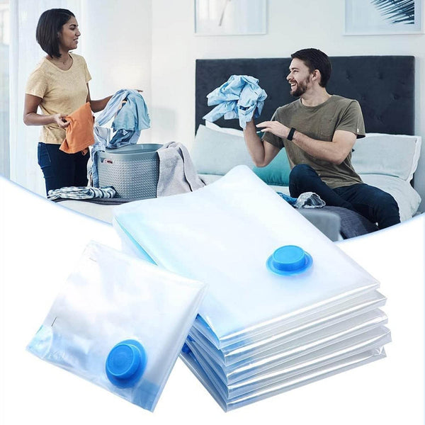 Vacuum Storage Bags with Suction Pump & Shirt clips - Vacuum Bags - Big Capacity Vacuum Seal Bags for Travel Clothes Blankets Pillows, Compression Bags | Space Saver Vacuum Storage Bags (5 Pcs Set) - dailyneed.life