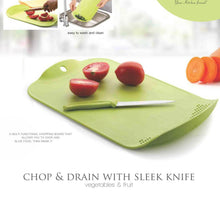 Chop & Drain Vegetables Fruits Chopping Board Sleek Knife - dailyneed.life