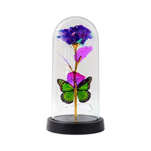 LED Preserved Rose with Colorful Butterfly in Plastic Dome (1 Pc & Mix Color) - dailyneed.life