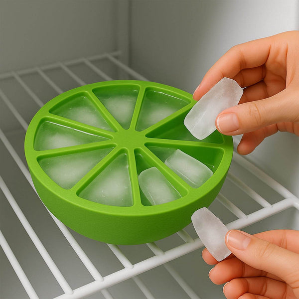 Lemon Shape Flexible Silicone Ice Cube Tray – 8-Slot Round Ice Mold (1 Pc) - dailyneed.life