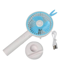 Mini Portable Hand Fan USB Rechargeable Fan With Led Light Fan for Indoor and Outdoor Use by Women and Men Table Standing Stand Included (Battery Not Include) - dailyneed.life