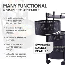 Metal Round High Quality Kitchen Trolley with Wheels (3 Layer / 1 Pc) - dailyneed.life