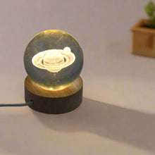 Astronaut 3D Crystal Ball lamps With Wood Base (1 Pc) - dailyneed.life