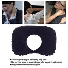 8512 3 in 1 Comfortable Travel Sleeping Kit, Neck Pillow, Eye Mask & Ear Plug Set Inflatable Plane Sleeping Pillow Head Neck Support Pillows for Travel Airplane Office, Black - dailyneed.life