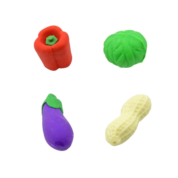 Mini Cute Vegetable & Fruit Erasers (4 Pc): Pencil Rubbers for Kids - dailyneed.life