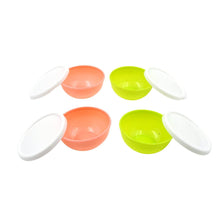 Multipurpose Small Round Plastic Bowl / Katori With Lid, Microwave Safe Reusable Lightweight Bowl, Dishwasher Safe Chutney Bowl (4 Pcs Set) - dailyneed.life