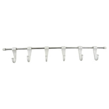 Stainless Steel Utensil Hanger Rail Nail Free Wall Mount with 2 Magic Stickers & 6 Plastic Hooks For Kitchen - dailyneed.life