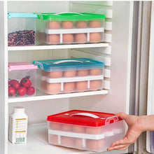 2Layer, 32 Grid Egg Tray with Lid Egg Carrier Holder for Refrigerator, Camping Food Storage Container with Handle (1 Pc ) - dailyneed.life