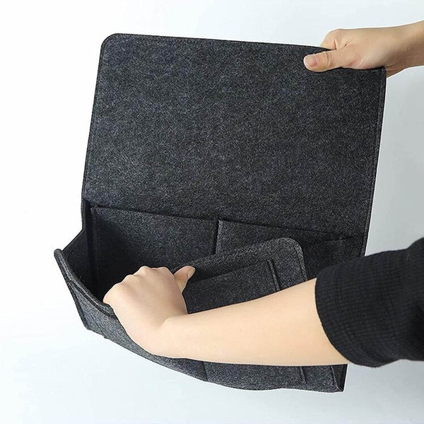 Flat Bedside Caddy, Bed Side Pocket Storage Organizer Bag with 5 Pockets (1 Pc) - dailyneed.life