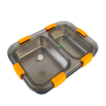 Stainless Steel Lunch Box 2 Section Lunch Box With Spoon - dailyneed.life