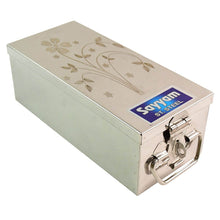 Premium Stainless Steel Velvet Lined Jewellery Storage Box with Lock and Red Interior - dailyneed.life
