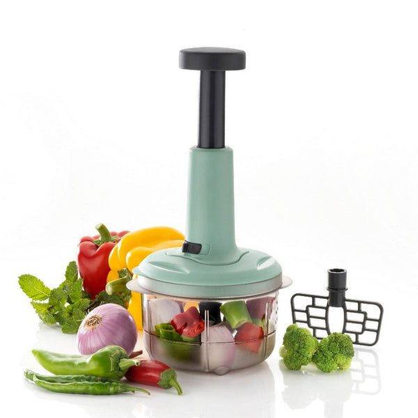 2-in-1 Push Chopper 800ml with Stainless Steel Blade for Quick Food Prep - dailyneed.life