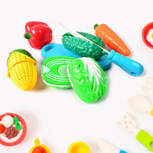 Realistic slice-able fruits and vegetables cut in 2 part play toy set - dailyneed.life