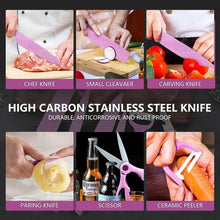 Stainless Steel Non Stick Ceramic Coating 6 Pcs Chef Kitchen Knife Set with Scissor & Peeler - dailyneed.life