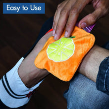 Orange small Hot Water Bag with Cover for Pain Relief, Neck, Shoulder Pain and Hand, Feet Warmer, Menstrual Cramps. - dailyneed.life