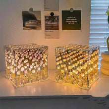 Cube Tulip Night Lamp | Led Decorative Nights Lamp (Multicolor & Design / 1 Set) - dailyneed.life