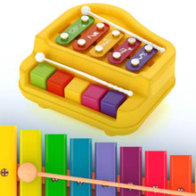 2 in 1 Baby Piano Xylophone Toy for Toddlers, 5 Multicolored Key Keyboard Xylophone Piano, Preschool Educational Musical Learning Instruments Toy for Baby Kids Girls Boys 3+ Years (1 Pc) - dailyneed.life