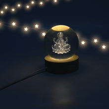 Ganpati 3D Crystal Ball lamps With Wood Base - dailyneed.life