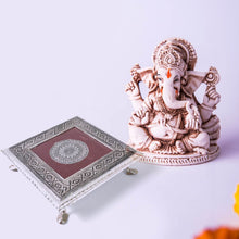 Silver - Square Pooja Chowki Patla / Bajot (20×20 CM / 1 Pc) - dailyneed.life