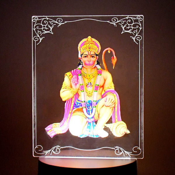 Beautiful 3D Lord Hanuman Frame with soft white light (1 Pc) - dailyneed.life