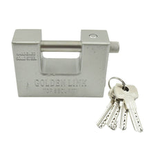 94mm Stainless Steel Padlock: Rectangular, Hardened Steel, 5 Keys - dailyneed.life