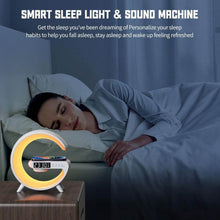 Smart Alarm Clock with G-Shape RGB Light Bluetooth Speaker, Wireless Charging (1 Pc) - dailyneed.life